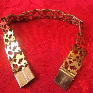 VINTAGE K&L GERMANY ROLLED GOLD Woven Modernist Bracelet Mid Century 1960s Gold